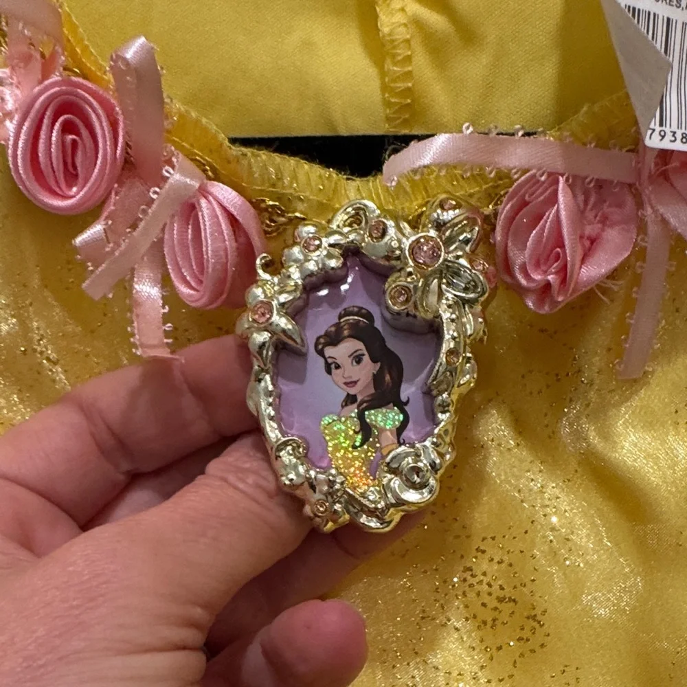 Disney Belle Beauty and the Beast Golden Princess Dress Kids Small Size 4-6